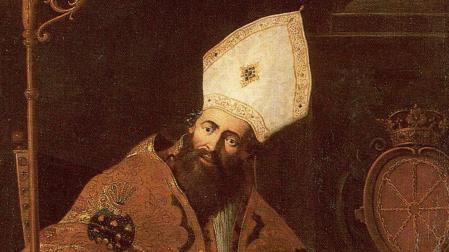 Lienzo de san Fermín en el Ayuntamiento de Pamplona, de mediados del siglo XVII