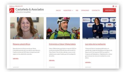La nueva web presenta un espacio en formato blog con noticias de actualidad