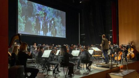 La Orquesta Sinfónica de Navarra, en unos recientes conciertos escolares