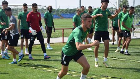 Oier, en uno de los entrenamientos con su nuevo equipo.