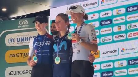 Podio del Giro tras la cuarta etapa