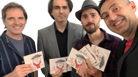 Desde la izquierda, Juan de Diego, Fredi Peláez, Hilario Rodeiro y Marco Bellizzi, con el disco que acaban de publicar