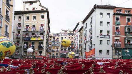 Imagen del Chupinazo que da comienzo a los Sanfermines de 2022.