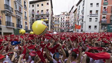 Imagen del Chupinazo que da comienzo a los Sanfermines de 2022.