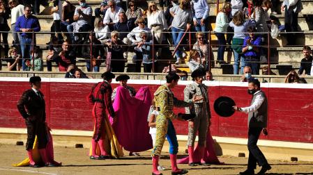 Novillada celebrada el octubre pasado en la plaza de toros de Tafalla