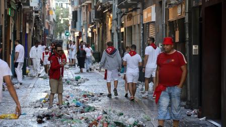 Kilos de basura en Pamplona en San Fermín