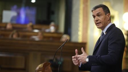 El presidente del Gobierno, Pedro Sánchez, durante el debate sobre el estado de la nación