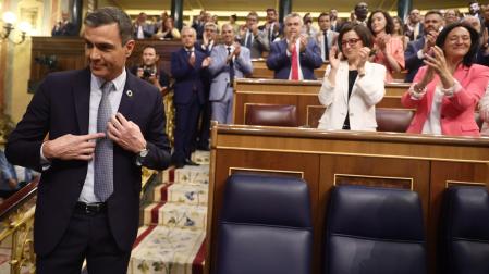 Pedro Sánchez, durante el debate sobre el Estado de la Nación en el Congreso