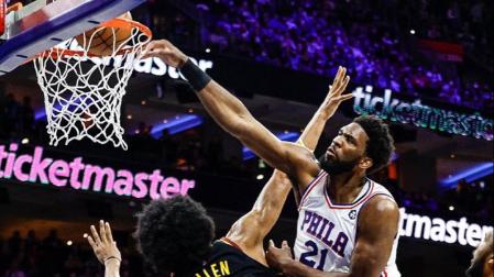 Joel Embiid durante un partido de la pasada temporada con los 76ers