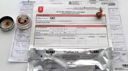 Sustancias interceptadas al conductor