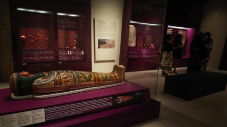 Momia de Nesperennub, sacerdote de Tebas, que forman parte de la exposición "Momias de Egipto. Redescubriendo seis vidas" que CaixaForum Madrid