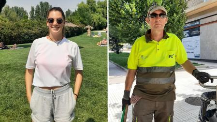 La socorrista Paula Valencia y el barrendero Carlos Magán