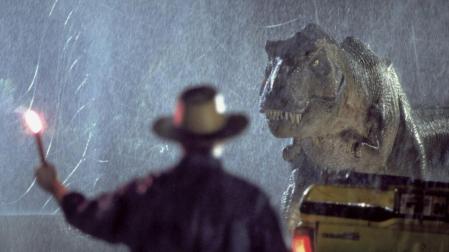 Una escena de Jurassic Park