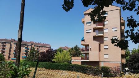Vista de la urbanización privada en la que ha ocurrido el suceso en Logroño