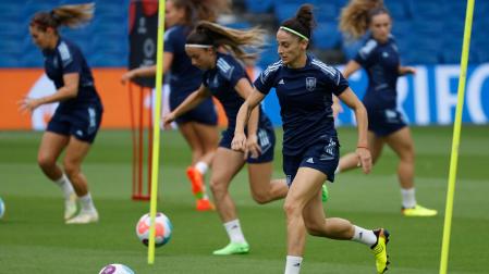 Entrenamiento de la selección española en Brighton