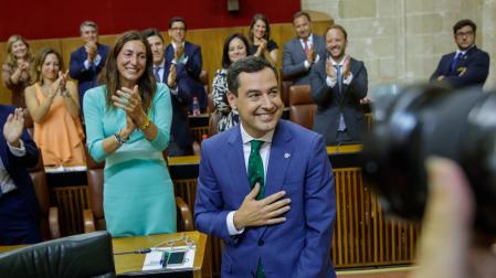 Juanma Moreno, tras ser investido presidente de la Junta de Andalucía