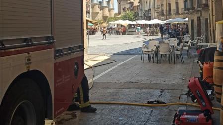 El incendio se produjo en la cocina del bar Portillo de Olite