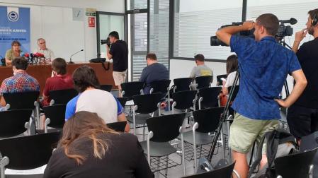 Rueda de prensa de los responsables del Banco de Alimentos de Navarra