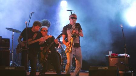 El grupo Nacha Pop durante una actuación.