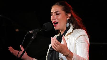 La cantaora Marina Heredia, durante el homenaje