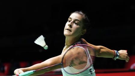Carolina Marín, en su partido ante Wen Yu Zhang