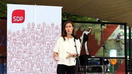Sanna Marin, primera ministra de Finlandia, en un acto reciente