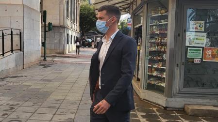 El futbolista Santi Mina llegando a la Audiencia Provincial de Almería durante la última sesión del juicio