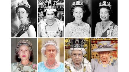 Montaje con los distintos peinados que lució la monarca a lo largo de su vida, siempre fiel a su estilo