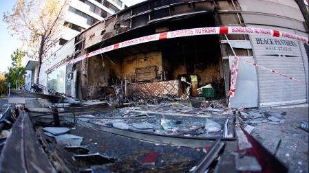 Estado en el que quedó el bar de Carabanchel tras la explosión en la que falleció una mujer