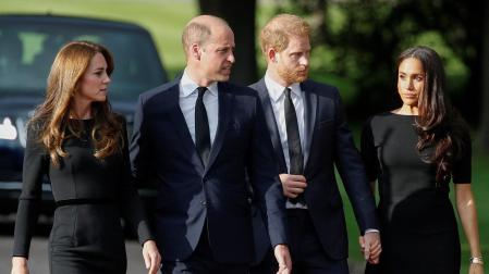 Los príncipes Guillermo y Enrique, con sus respectivas esposas, en Windsor