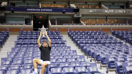 Carlos Alcaraz celebra su triunfo en el Abierto de Estados Unidos