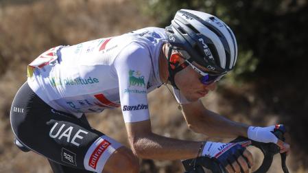 El ciclista español Juan Ayuso, en la 19ª etapa de la Vuelta a España 2022