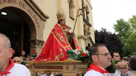 Fotos del recorrido de los gigantes por el Casco Antiguo de Pamplona en el último día de San Fermín Txikito 2022.