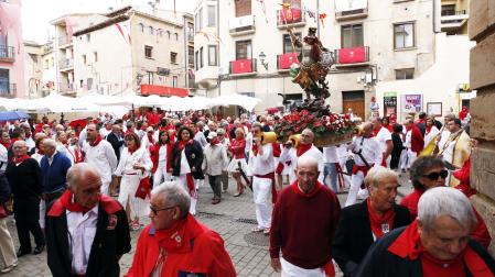 Imagen de la procesión de San Miguel que ha recorrido este jueves las principales calles de Corella
