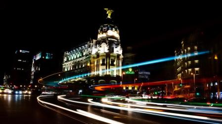 Vista nocturna de Madrid