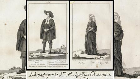 Grabados de la Colección de Trajes de Juan de la Cruz Cano y Olmedilla, con dibujos de Agustina Azcona
