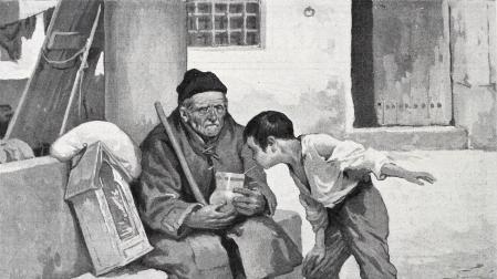La ruta del Lazarillo, ilustración de Ignacio Medina Vera publicada en la revista Blanco y Negro el 9 de febrero de 1907