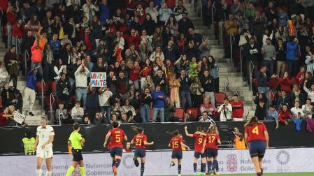 Las jugadoras celebran el 2-0