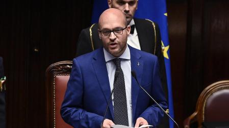 Lorenzo Fontana, tras ser elegido presidente de la Cámara de Diputados de Italia