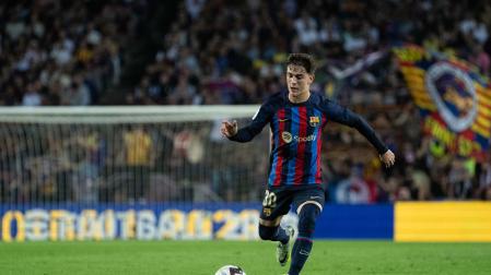 Gavi, en el partido de este jueves del Barcelona contra el Villarreal