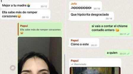 Imagen de la conversación familiar compartida en Twitter por la hija