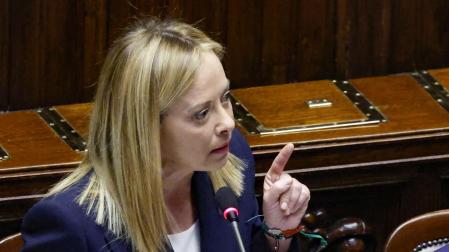 Giorgia Meloni, este martes en la Cámara de Diputados