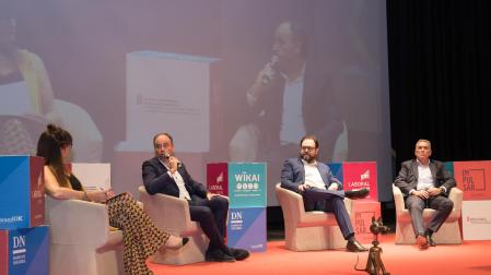 De izquierda a derecha: Belén Galindo Lizaldre, José Ramón Íñigo San Marcelino (TRASA), Miguel Ángel Cubero Márquez (Ingredalia), y Jorge Moreno Virto (Florette)