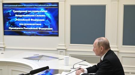 Vladímir Putin ha seguido por videoconferencia las maniobras de las fuerzas nucleares estratégicas rusas