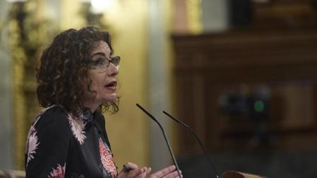 La ministra de Hacienda, María Jesús Montero, este jueves en el Congreso
