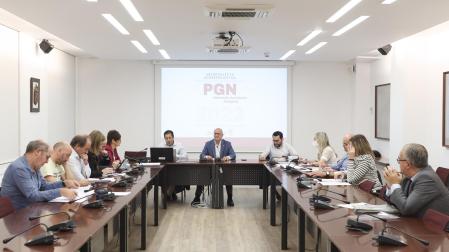 Reunión de la Comisión Foral de Régimen Local, esta mañana en el Palacio de Navarra