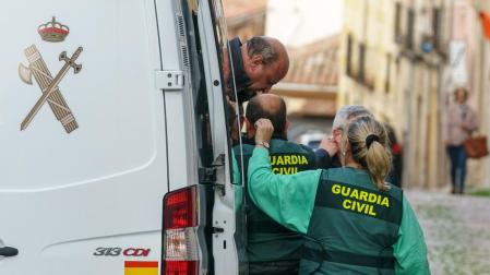 El detenido por la desaparición de Juana Canal en 2003 Jesús P.H., a su llegada este viernes para pasar a disposición judicial en Ávila