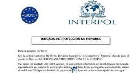 Correo electrónico fraudulento en el que se hacen pasar por la Interpol