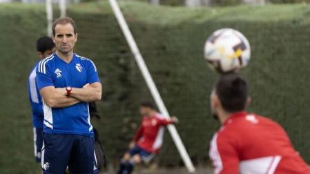 Jagoba Arrasate, en un entrenamiento en Tajonar