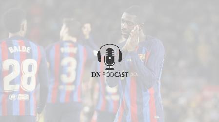 Dembele celebra un gol del Barcelona